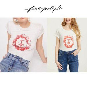 Free People Love Peace Roses Tee NWOT